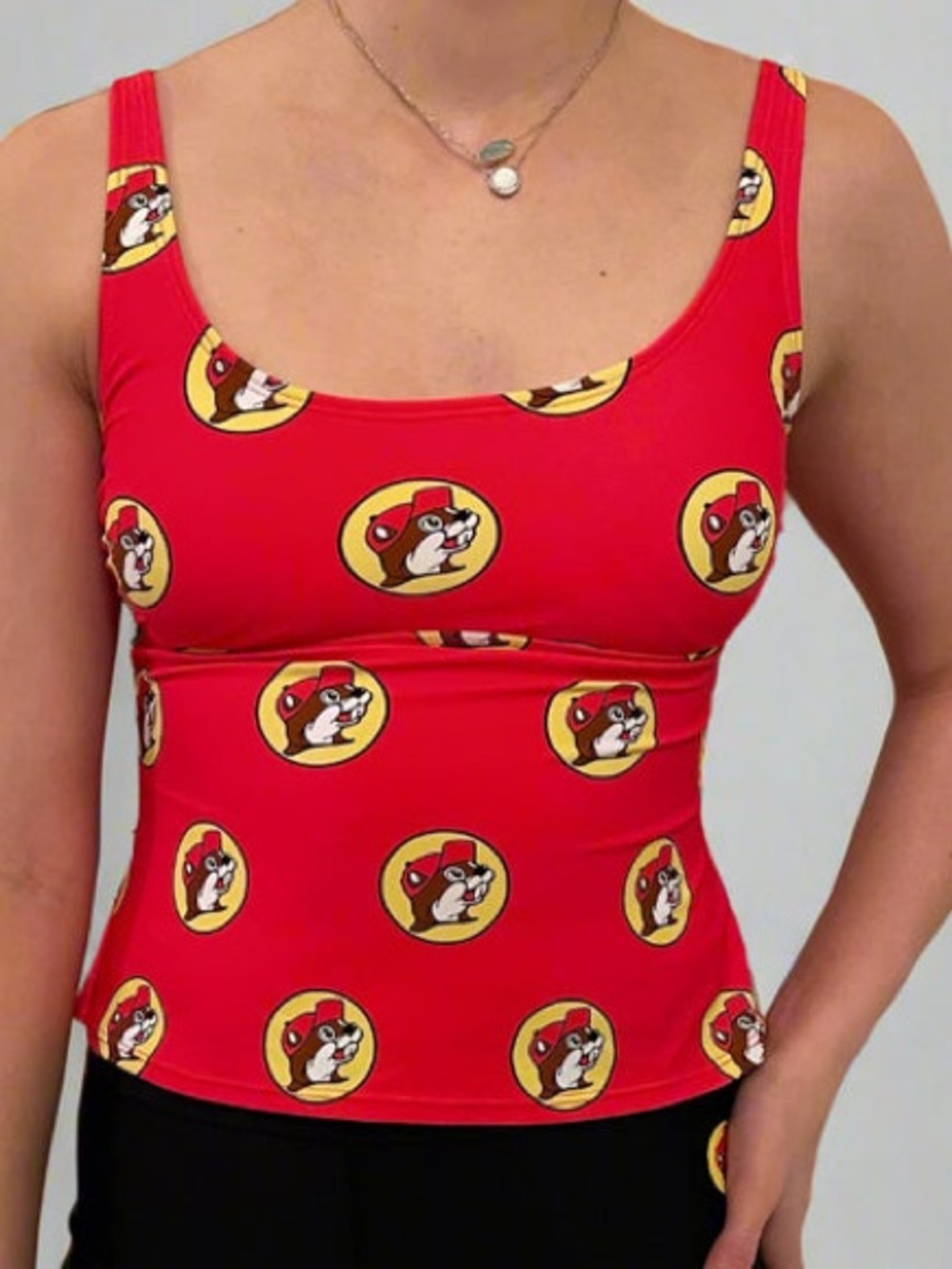 Buc-ee’s Classic Beaver Logo Tankini Swim Top Red - Size Small- NWOT
